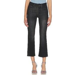 NWT GOOD AMERICAN Good Legs Black Crop Mini Boot Jeans